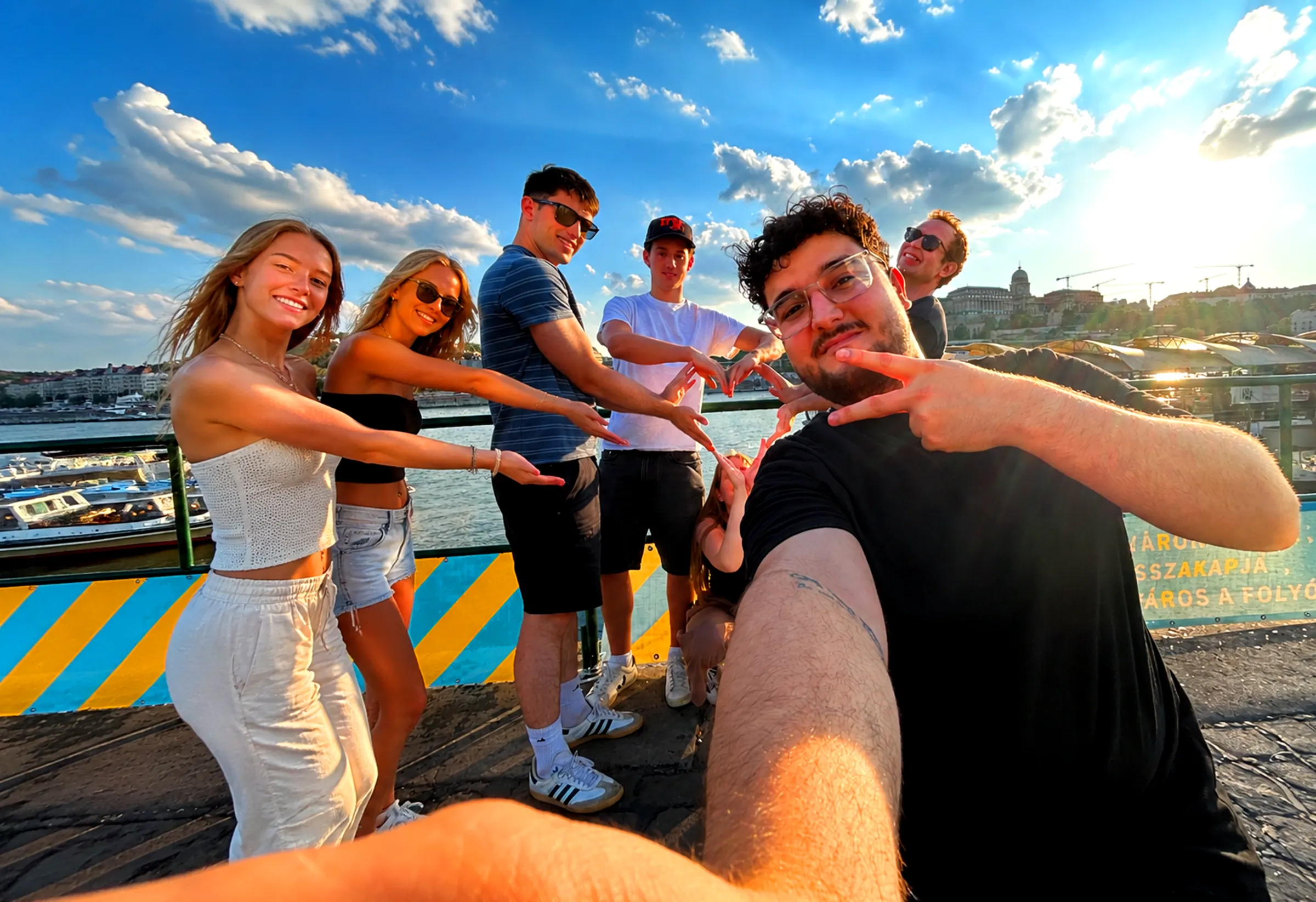 A Street Game team on the Danube in Budapest